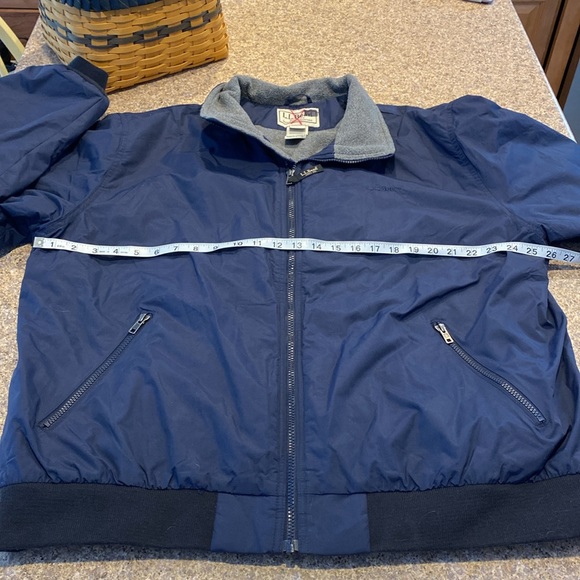 L.L. Bean Blue Warm Up Jacket Gray Fleece Lined XXL Reg 205107 Zip Up - Picture 5 of 17